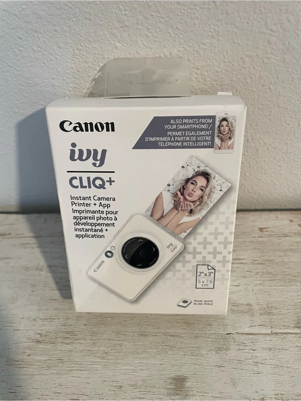 Canon Ivy CLIQ+ Instant Printer — White and Gray Packaging